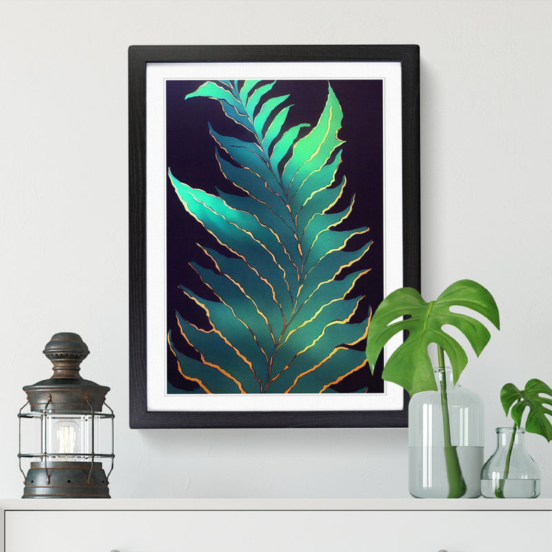 FRM-V0523-1863X Plant Leaf Art Vol.4 - Picture Frame Print, 46cm H x 34cm W x 2cm D, Walnut