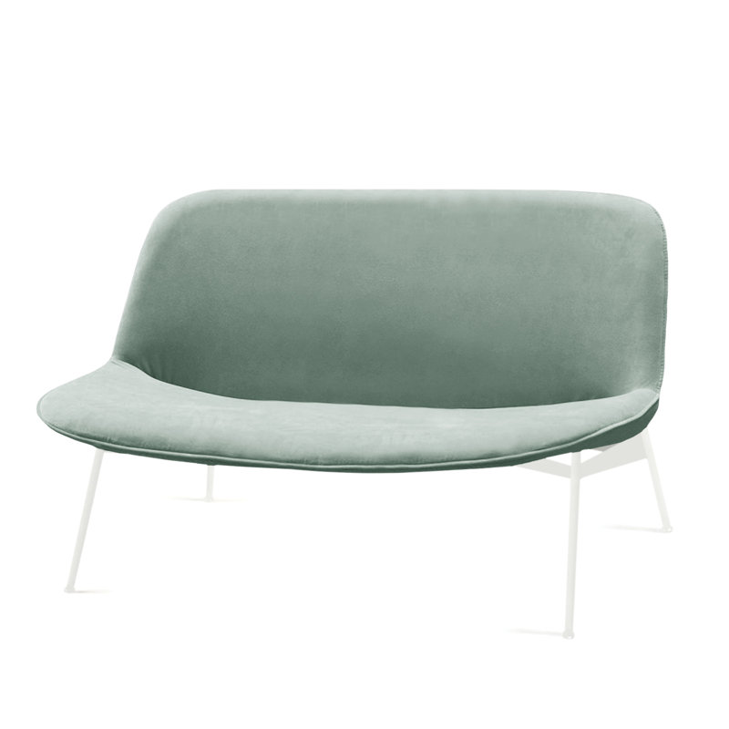 Canapé Chiado, Velours lisse 60, H 31 po x l 75 po x P 25 po, Blanc