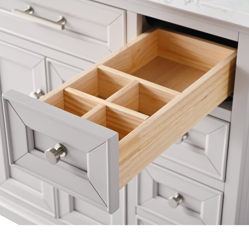 Thompson 42" W Single Bathroom Vanity, Taupe/Brushed Nickel