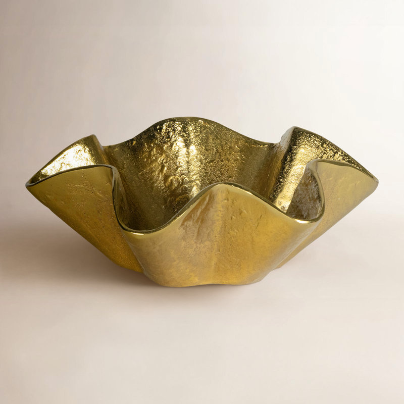 Pedicoat Metal Bowl Small (Brass), 4.75" H x 13" W x 13" D, Brass