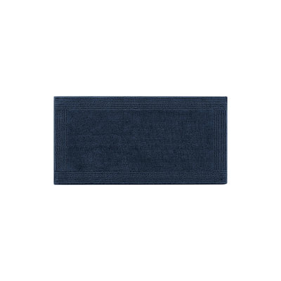 1 Pcs 24X72" Navy 3000 Gsm 100% Cotton Reversible Bath Rug - Medium Pile, , Long Lasting Rug, Soft And Dense Look