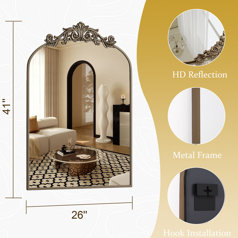 Arch Wall Mirror, Bronze, 41" x 26"