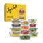 JoyJolt Fluted Glass Food Storage Containers with Leakproof Lids, Set of 12-93241398