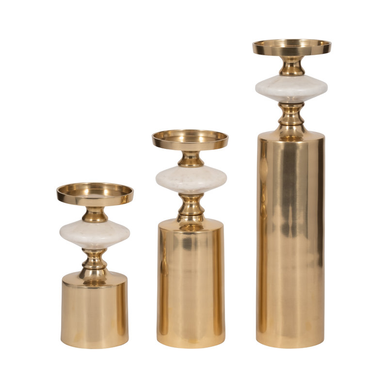 Élégants bougeoirs décoratifs pour la décoration intérieure - Ensemble de 3 bougeoirs de table modernes avec silhouettes pour l'entrée