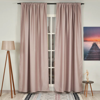 Sateen Look Room Darkering Room Darkening Curtain Pair