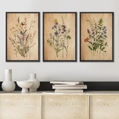 Bouquet de fleurs vibrantes et rétro 3 pièces