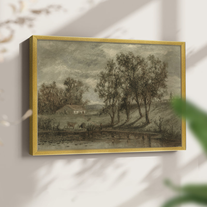 Paysages rétro-DCCxxix-impression encadrée - réversible, H 11 po x l 14 po, Or