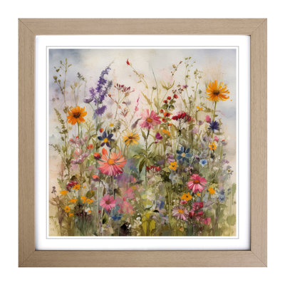 Meadow Floral Art No.5 - Framed Print