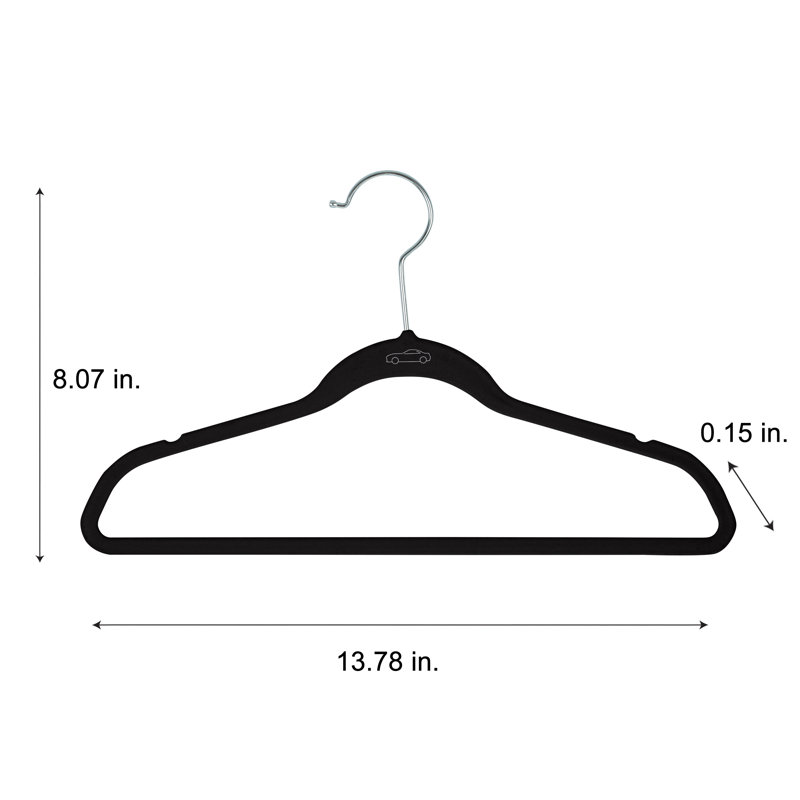 Cintre en plastique antidérapant pour enfant / robe / chandail Timothy, Noir, 50