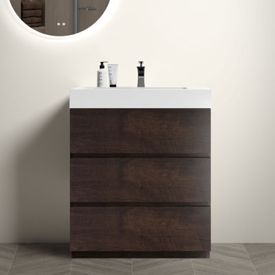 Meuble-lavabo mural rayé avec lavabo Harnish
