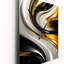 Horloge murale à spirale abstraite liquide et or noir et blanc-99635807