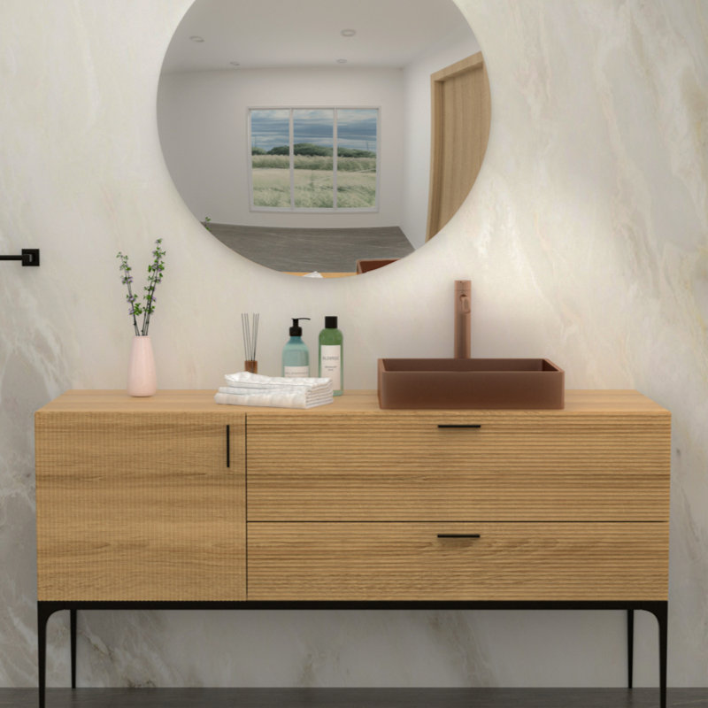 Stainless Steel Bathroom Sink Pedestal Sink With Pop Up Drain Vanity Sink For Bathroom, Copper