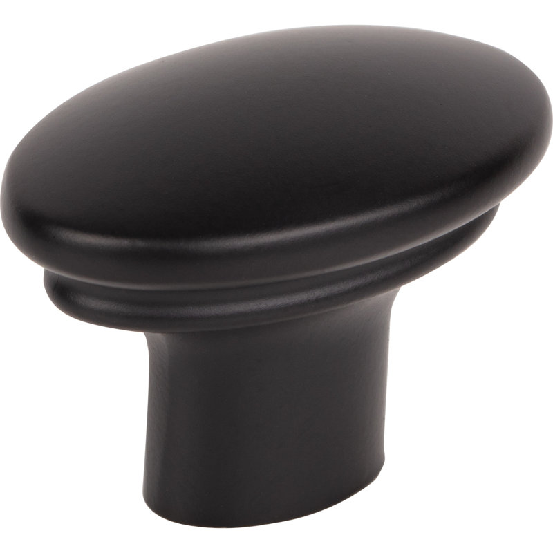 Julian 1 3/8" Length Oval Knob, Flat Black, 1 3/8" Length