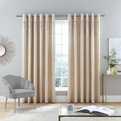 Glitzy Sequin Lined Eyelet Curtains