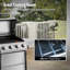 Barbecue au propane autoportant à 4 brûleurs avec couvercle Feasto, grilles en fonte émaillée de porcelaine, argent-117319300