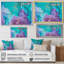 Turquoise et mauve liquide Art I - impression d'art moderne sur toile-67342426-67342420
