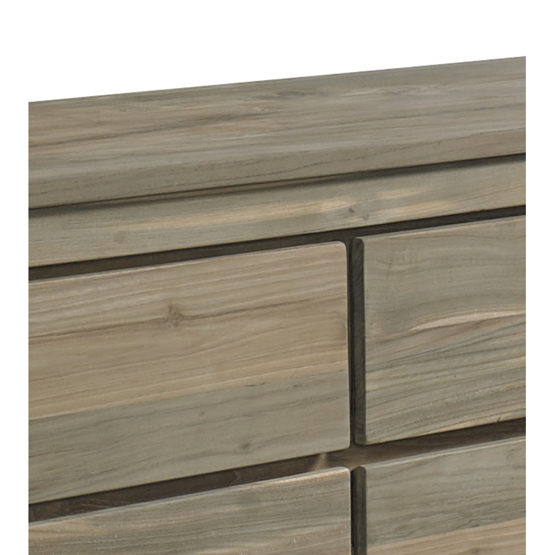 Darleena Teak Solid Wood 78.75 " W 6 - Drawer Dresser