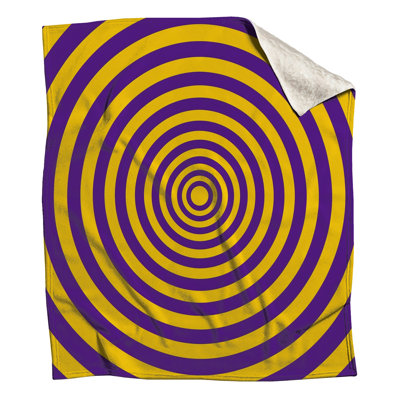 Couvertures cercles concentriques mauves et jaunes