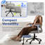 Fauteuil de méditation ergonomique avec dossier et accoudoirs pliables - Fauteuil de bureau réglable à pieds croisés avec anneau de pied pivotant à 360 °, roues pour le yoga, foyer et TDAH, gris-363295116