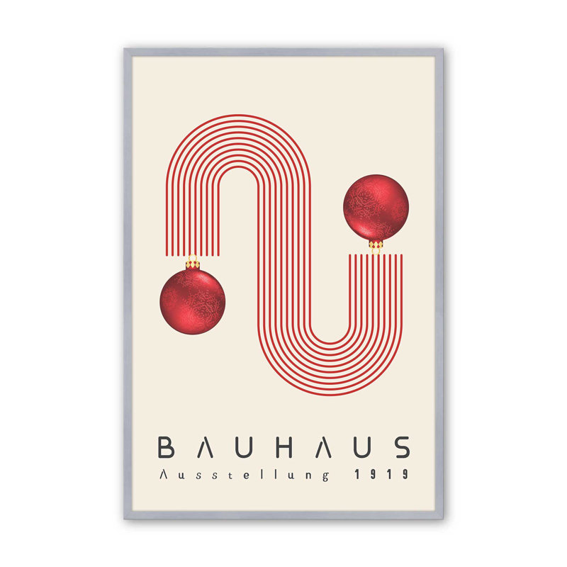 Bauhaus festif rouge 1919, Cadre simple en chrome poli poli, H 15,25 po x l 12,25 po