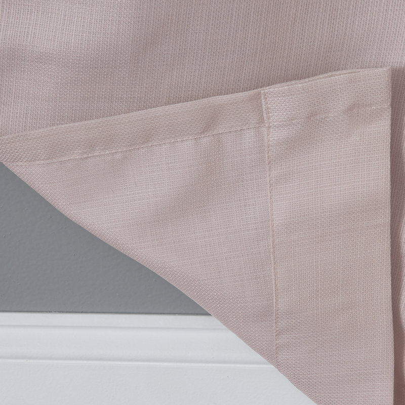 Wein Polyester / Cotton Light-Filtering Solid Color Curtain Panel with Grommet Top, 50" x 63", Blush