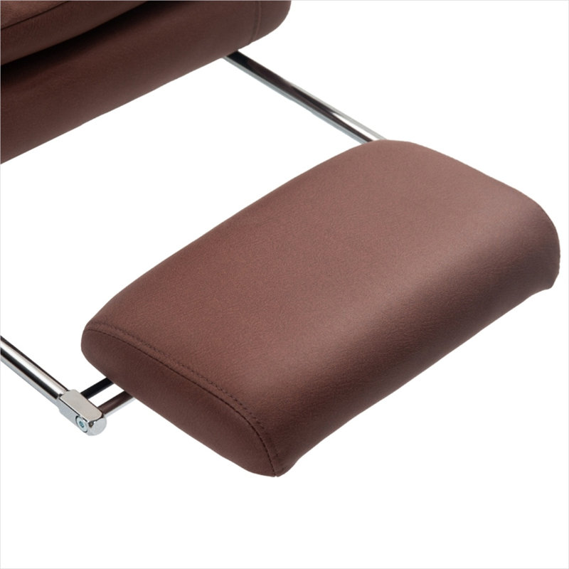 Fauteuil de bureau massant en microfibre couleur café avec vibration à six points, chauffage lombaire et inclinaison à 135 degrés