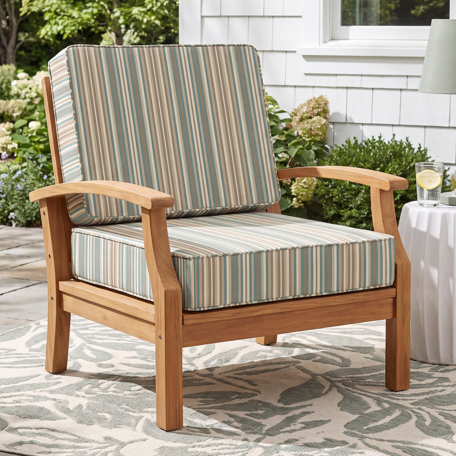Anora Striped Outdoor Lounge Chair