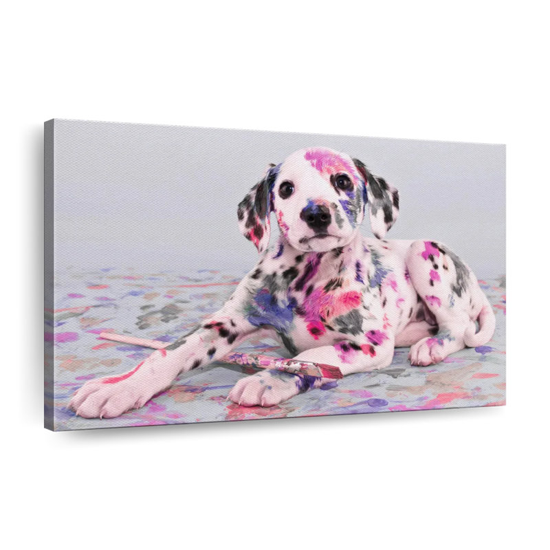 Impression sur toile Naughty Dalmatian, H 16 po x l 24 po x P 1,25 po