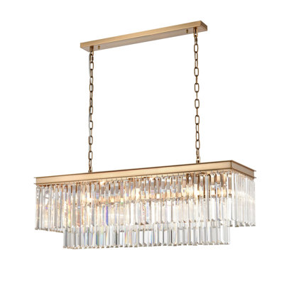 Abishan 11 - Light Brass Crystal Pendant