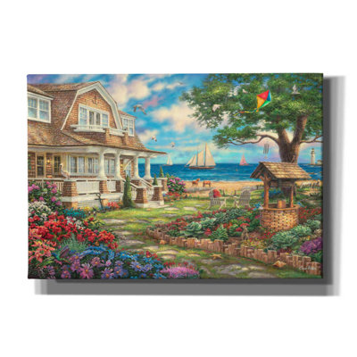 «Sea Garden Cottage» par Chuck Pinson - impression sur toile tendue