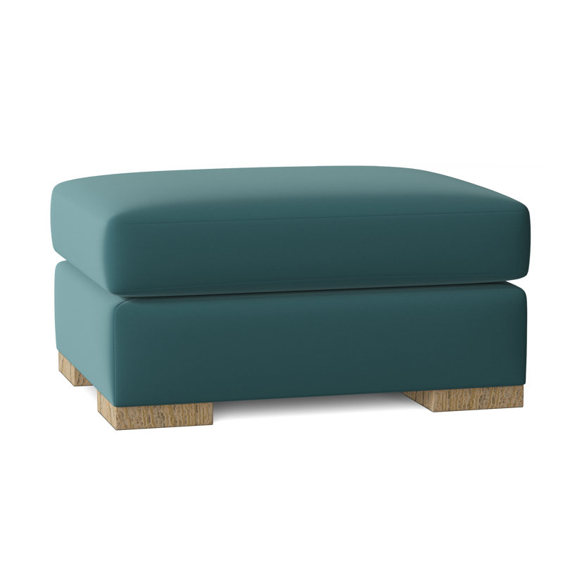 Branam Upholstered Ottoman, Natural, Klein Peacock