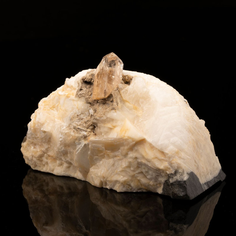 Topaze impériale sur calcite Matrix 2