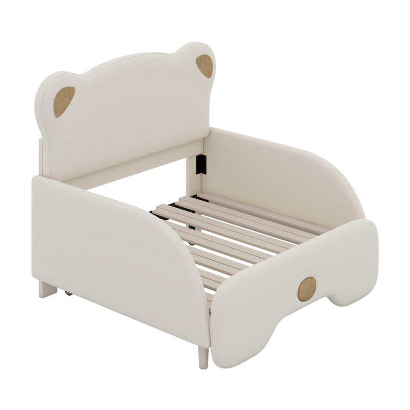 Canapé-lit rembourré extensible et voûté, Jambes blanches