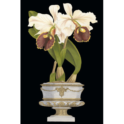 Orchids In Silver I 1 Piece Wrapped Canvas Wall Art