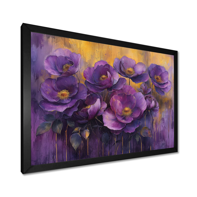 Dreamscape, lavande foncée, rose Radiance I - roses, art mural, Reproduction encadrée d'une seule photo, Noir