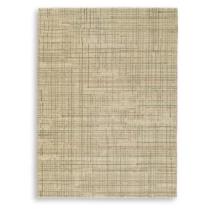 Ivory and Gray Hand-Tufted Wool 5' x 7' Rug