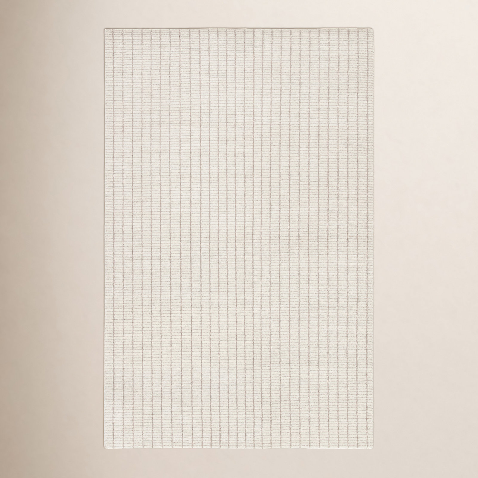 Grady Cream Hand-Knotted Striped Rug, Rectangle 9' x 12'