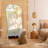 Classic Arched Full-Length Wood Floor Standing Mirror-792013368-792013370
