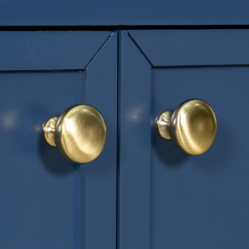 Meuble-lavabo simple 36 po avec plateau en céramique, Bleu