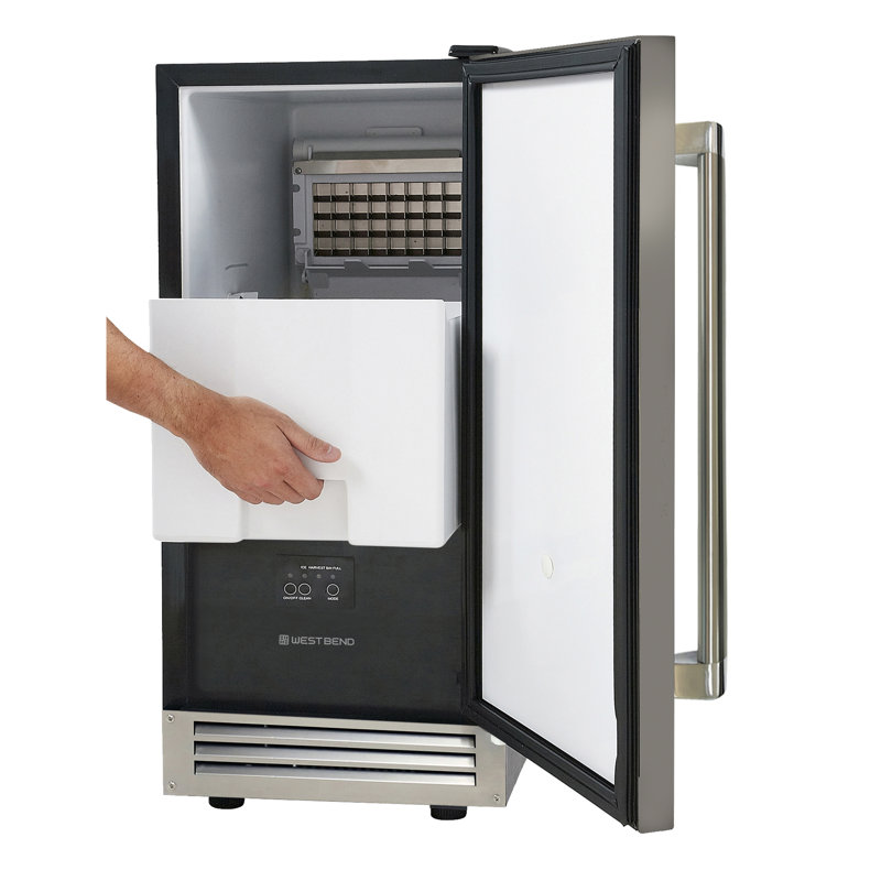 West Bend Built-In Or Freestanding Ice Maker, 15", In Stainless Steel