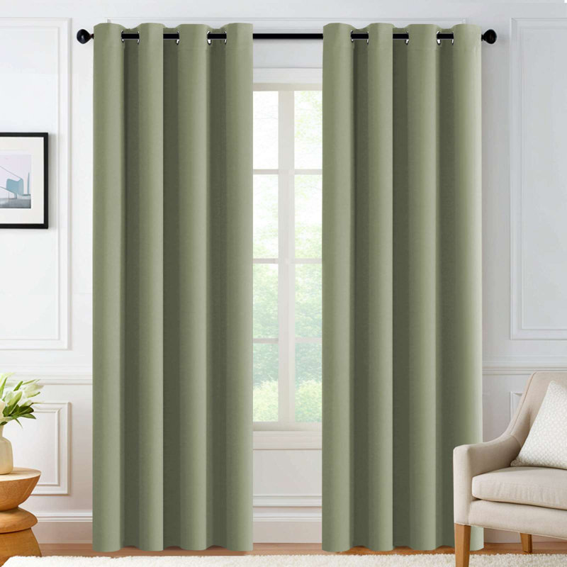 Curtains for Bedroom/Living Room 2 Panels Set - Thermal Insulated Room Darkening Grommet Top Curtains, 42" W x 84" L, Sage