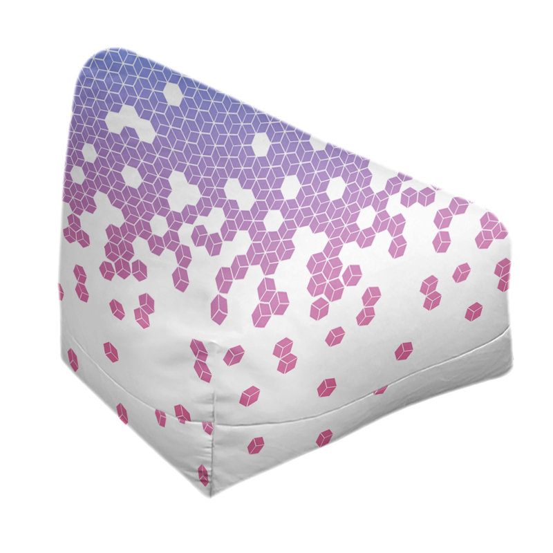 Petite chaise à sacs à billes & Leffel, H 86 po x l 27 po x P 43 po, Bleu / rose, Rembourrage poly