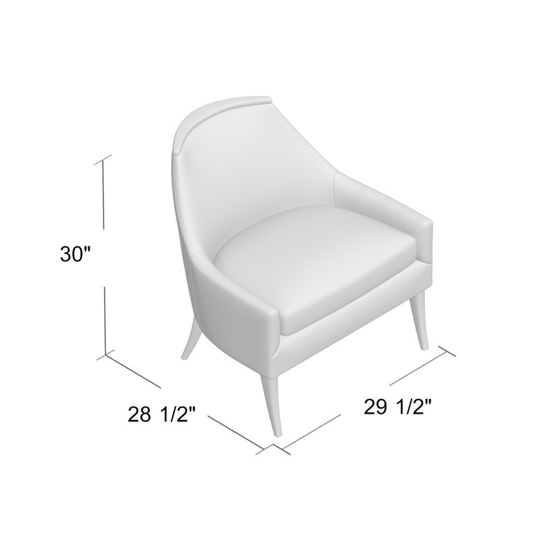 Boomerang Chair-White Leather, White Genuine Leather, Ebony