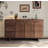 59" Sideboard Buffet Cabinet With 3 Drawers and Solid Wood Base