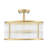 Drum Ribbed Glass Semi Flush Mount