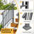 Silver 2 Step Outdoor Stair Handrail, Heavy-Duty Metal Step Railing with Curved Ends for Garden, Residential & Commercial Stairs