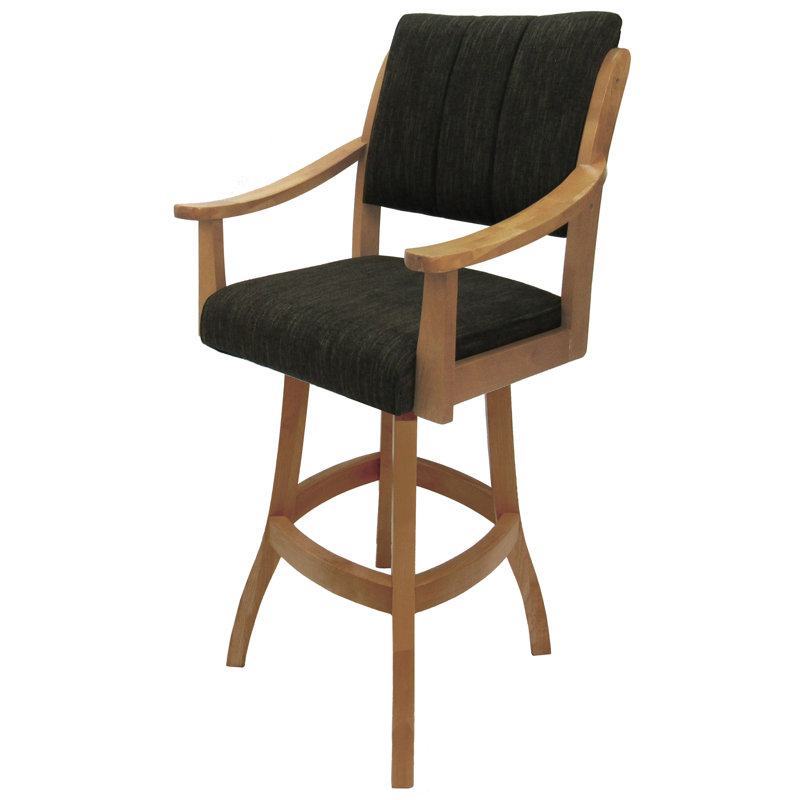 Miriam Swivel Wood Bar Stool, Extra Tall (34" Seat Height), White