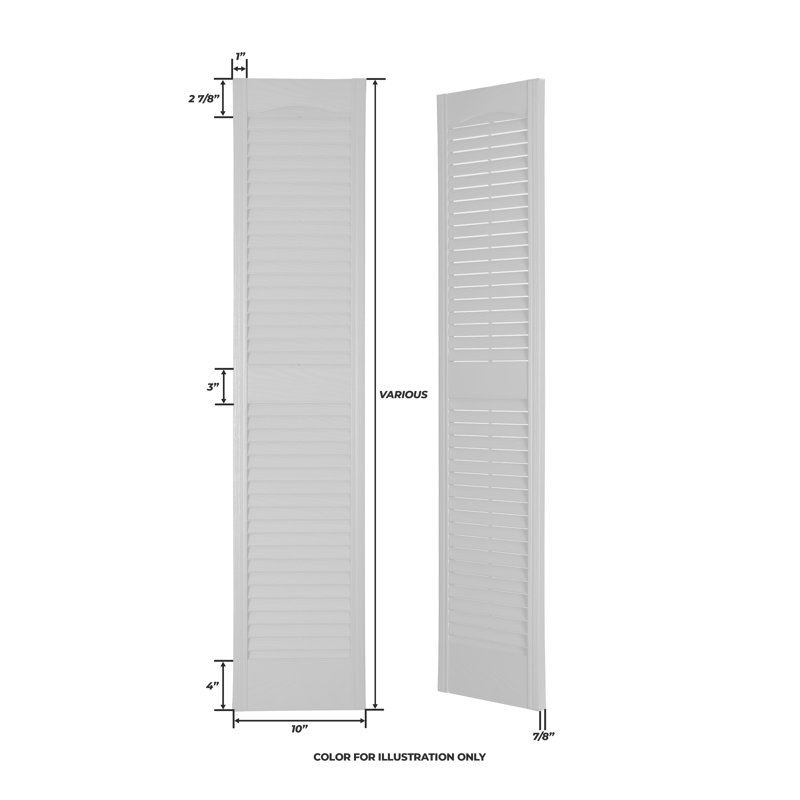 Custom Louvred Shutter with Cathedral Top, 58", Bedford Blue, 10"
