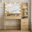 Dressing Table With USB Charge Make-up Desk Multi-storage Vanity Table-1865347908