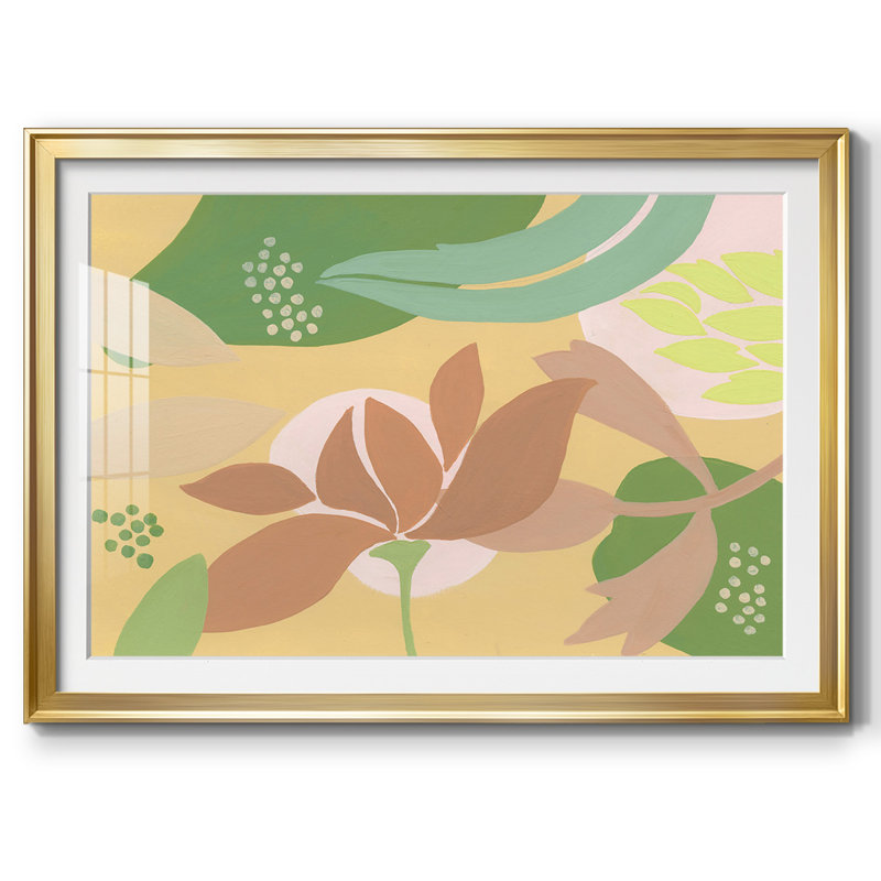 Neutral Blooms I, reproduction d'art encadrée, Or, H 15 po x l 21 po x P 1,5 po